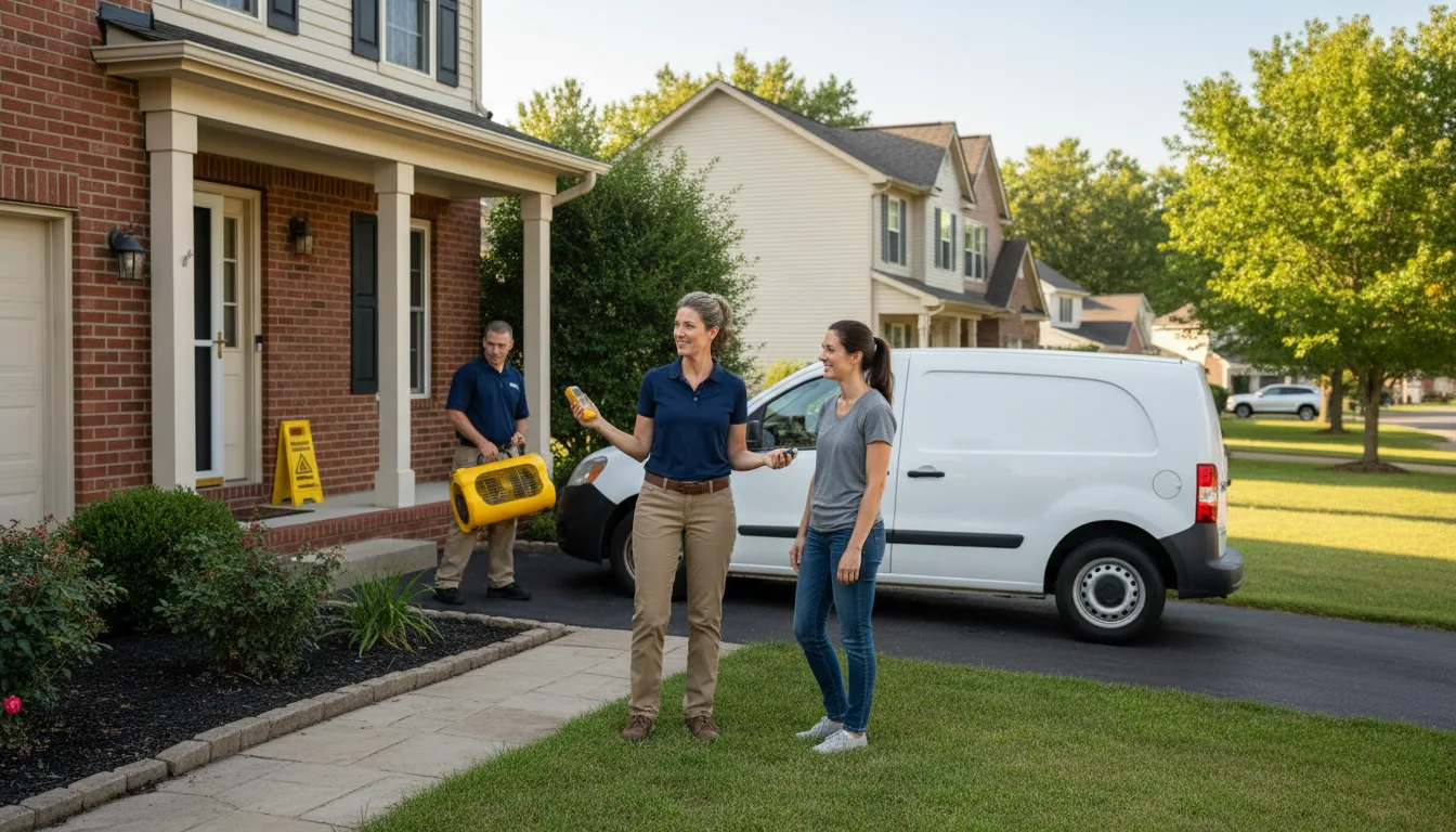 Residential water damage restoration in Export, PA